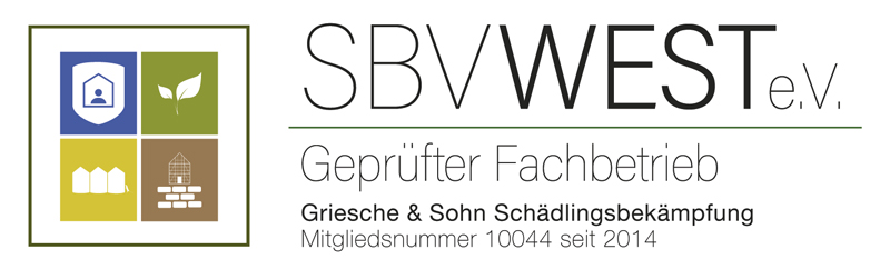 Griesche & Sohn Schädlingsbekämpfung Leverkusen geprüfter Fachbetrieb im Verband SBV West seit 2015